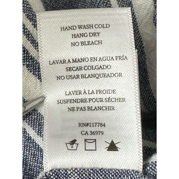 Rails Jumpsuit Women Large Kyra Seaport Stripe Blue Pockets Linen Wide Leg Beach - Picture 6 of 6